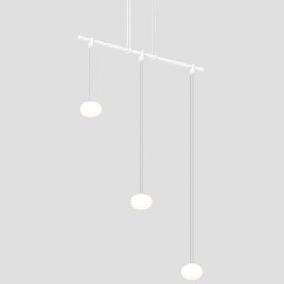 Suspenders 1-Tier LED Linear Chandelier with Height Adjustable Etched Globe Luminaires