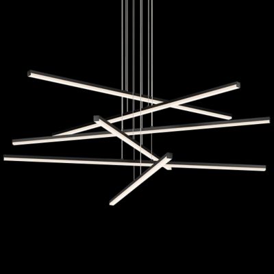 Shown in Satin Black finish, 6 Arms