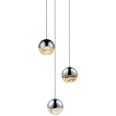 Grapes LED 3-Light Round Multipoint Pendant