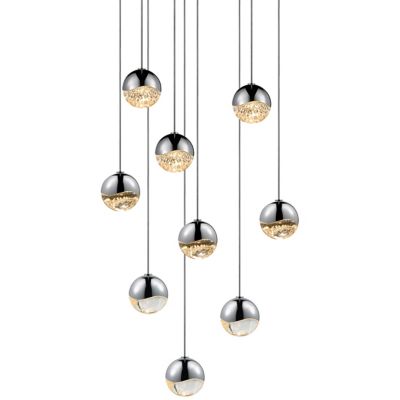 Grapes LED 9-Light Round Multipoint Pendant