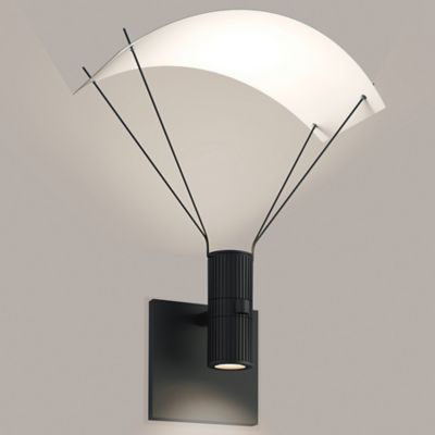 Suspenders Standard Single LED Wall Sconce - Bar-Mounted Duplex Cylinder / Flood Lens / Parachute Reflector