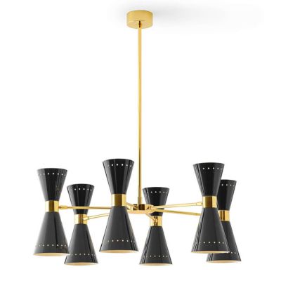 Mullan Lighting Cairo Up & Down Contemporary LED Wall Light with Dual Cone  Base - Black