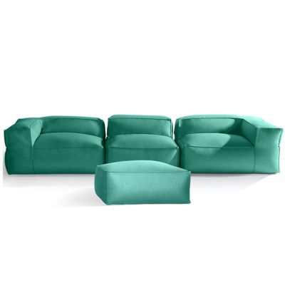 Spazio 3 Piece Outdoor Sofa Set with Ottoman