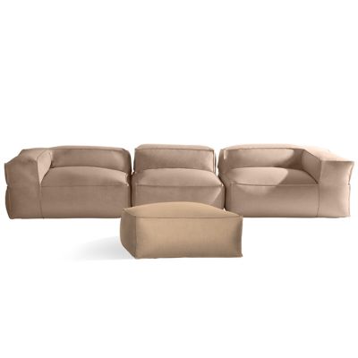 Spazio 3 Piece Outdoor Sofa Set with Ottoman