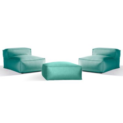 Spazio Outdoor Chair Set of 2 with Ottoman