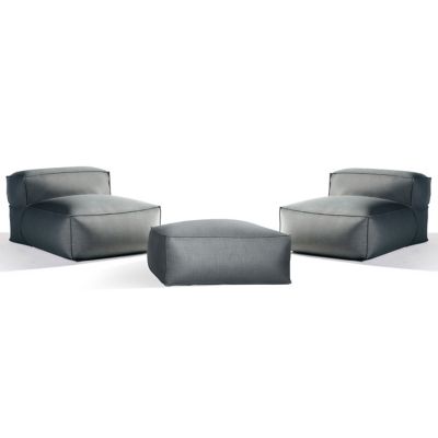 Spazio Outdoor Chair Set of 2 with Ottoman