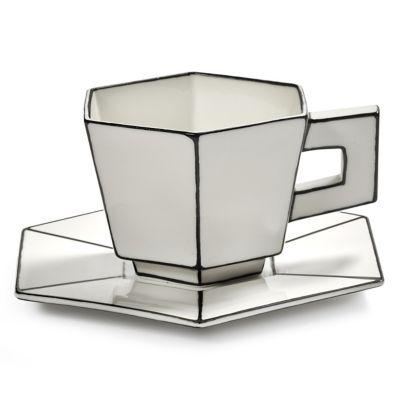 Carte Blanche Cappuccino Cup with Saucer, Set of 2