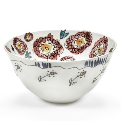 Midnight Flowers Serving Bowl