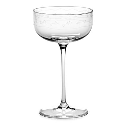 Midnight Flowers Coupe Champagne Glass, Set of 4