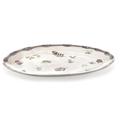 Midnight Flowers Oval Serving Platter