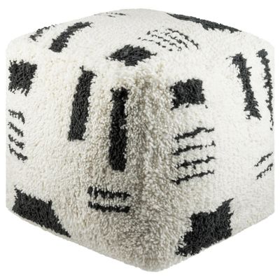 Aksel Pouf (Cream with Charcoal) - OPEN BOX