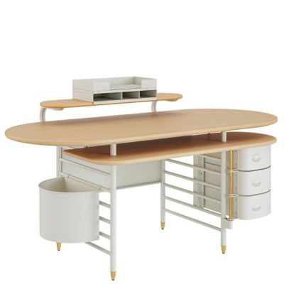 Frank Lloyd Wright Racine Desk with Storage and Accessories