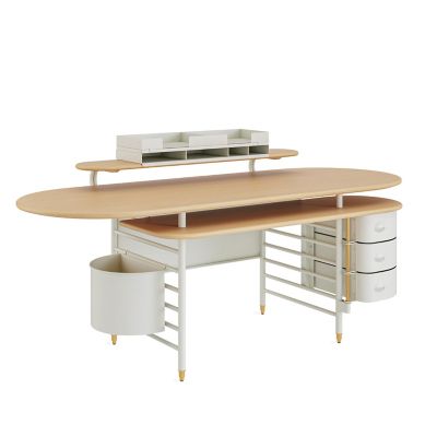 Frank Lloyd Wright Racine Desk with Storage and Accessories