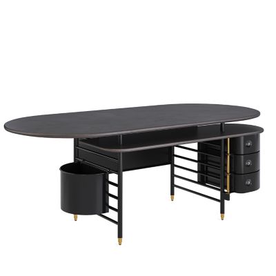 Frank Lloyd Wright Racine Executive Desk with Storage