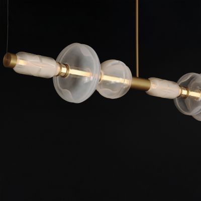 Shown in Gold with White Glass finish, Detail view