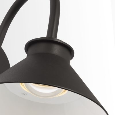 Shown in Textured Black finish, Small size, lit, Detail view