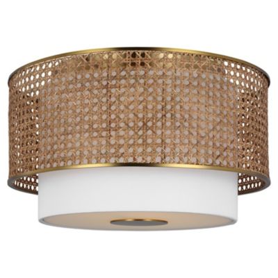 Sawyer Blonde Rattan Flushmount
