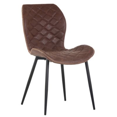 Lyla Dining Chair, Set of 2(Antique Brown w/ Black)-OPEN BOX