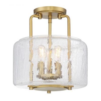 Crackled Glass Semi-Flushmount