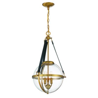 Shown in Warm Brass finish, Medium size, lit