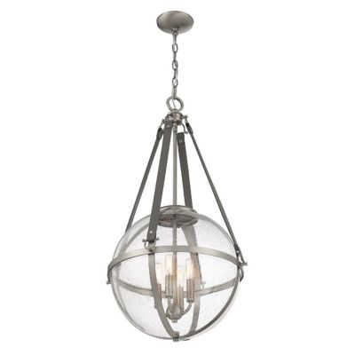 Shown in Antique Nickel finish, Large size, lit