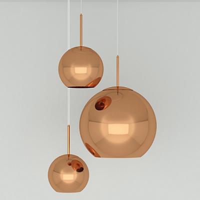 Copper Trio Round Multi-Light Pendant