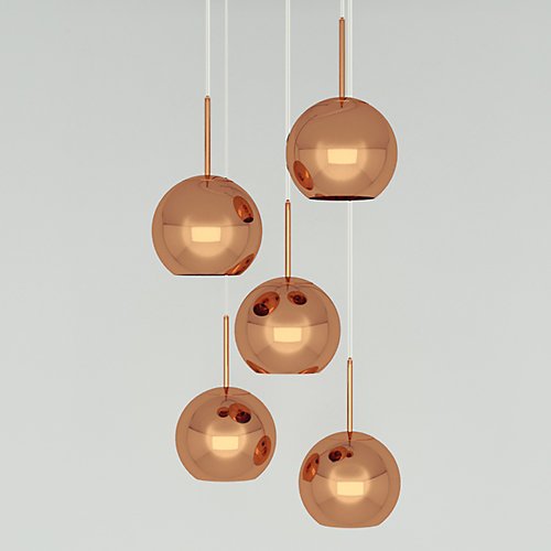 Copper Round Multi-Light Pendant