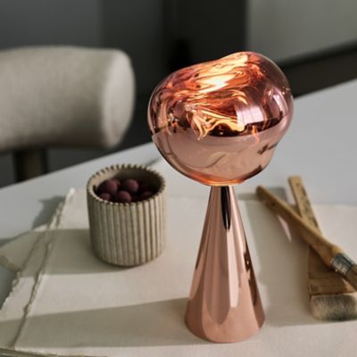 Shown in Copper finish, lit, in use