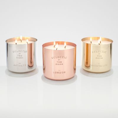 Scented candles, lit
