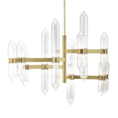 Wythe Glass Chandelier 6-Light Medium, Visual Comfort Modern