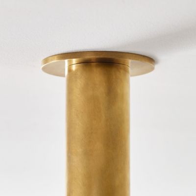Shown in Natural Brass finish, Large size, in use, Detail view, lit