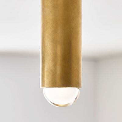 Shown in Natural Brass finish, Large size, in use, Detail view, lit