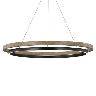 Grace Chandelier (Black/Weathered Oak Wood|48 In) - OPEN BOX
