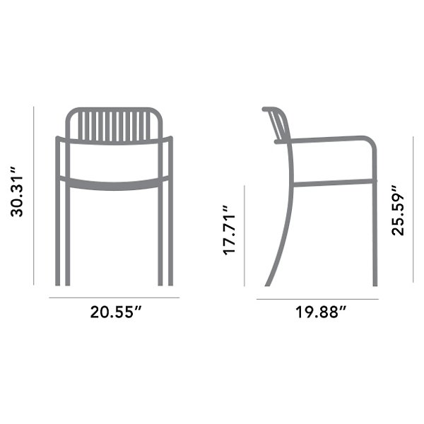 PATIO Slatted Outdoor Arm Chair - Set of 2