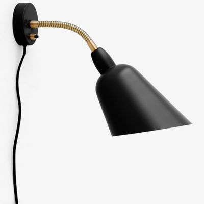 Bellevue Plug-In Wall Sconce(Matte Black and Brass)-OPEN BOX