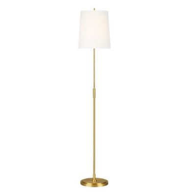 Chapman & Myers Overseas Adjustable Club Floor Lamp in Antique-Burnished  Brass with Black Shade