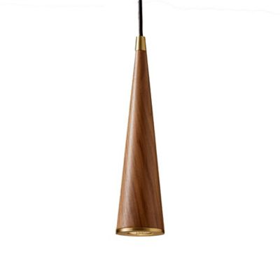 Designer Wood Cone LED Mini Pendant by LumenArt at