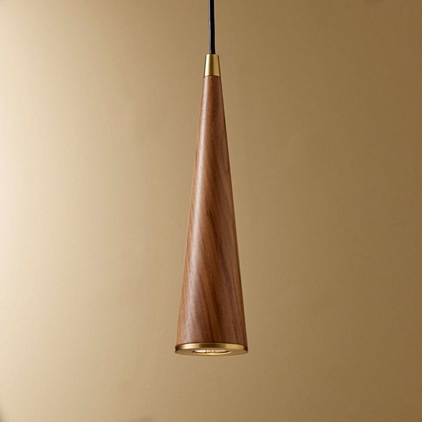Designer Wood Cone LED Mini Pendant