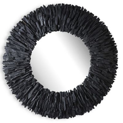 Teak Branch Round Wall Mirror