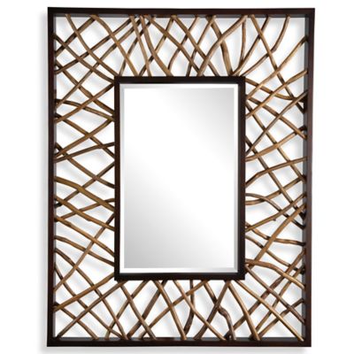 Teak Maze Wall Mirror