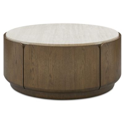Tindall Round Travertine Coffee Table