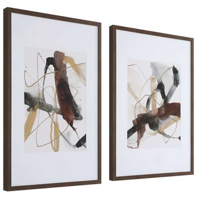 Burgundy Interjection Wall Art, Set of 2