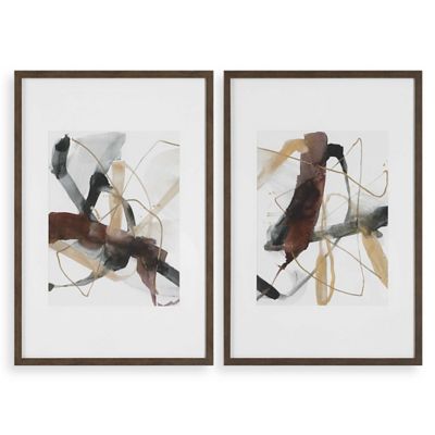 Burgundy Interjection Prints, Set of 2