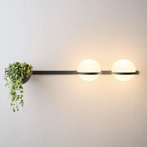 Palma 3704 Double Horizontal LED Wall Sconce with Planter