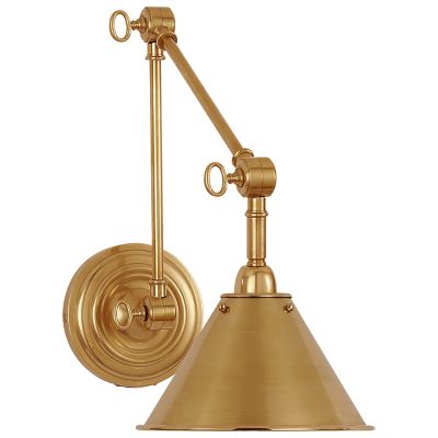 Visual Comfort brass sconce // Classic swing arm sconce in brass // plug in  sconce --Laurie Champ (@lauriechampdesign) …