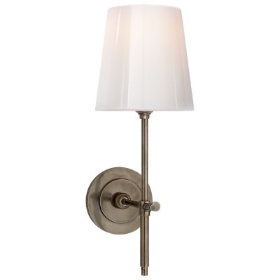 Bryant Decorative Wall Sconce (Nickel|White Glass)-OPEN BOX