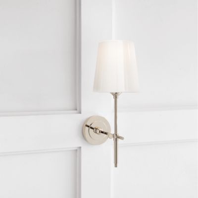 Brass wall light and linen shade BRYANT by Visual Comfort Europe