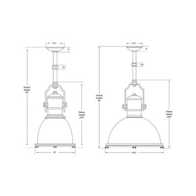 E.F. Chapman Country Industrial Pendant in Brass by Visual Comfort  Signature at Destination Lighting