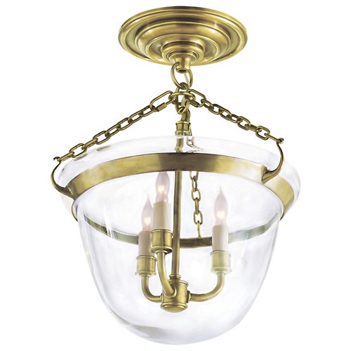 Country Bell Jar Semi Flushmount By