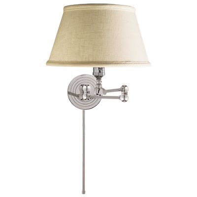 Boston Linen Swing Arm Sconce by Visual Comfort at